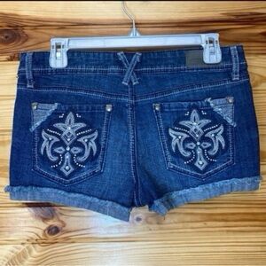 Y2K Hydraulic Womens 9/10 bling cross pocket short shorts